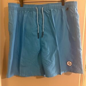 Uzzi Blue Quick-Dry Swim Trunks with Elastic Waistband